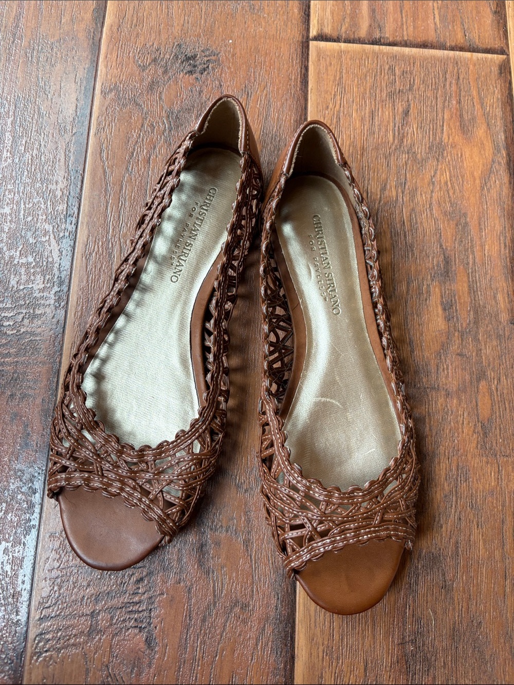 Christian Siriano Woven Brown/Tan Women's Flats -Size 9